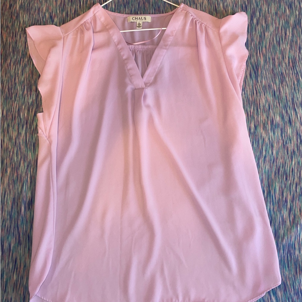 Chaus Women's Sheer Pink Blouse